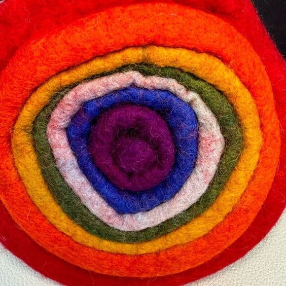Felt Rainbow Coin Purse Boho Wallet Makeup Bag  NEW FAST SHIP - Picture 2 of 7